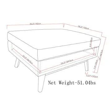 Mid Century Modern Storage Ottoman - Stylish & Functional