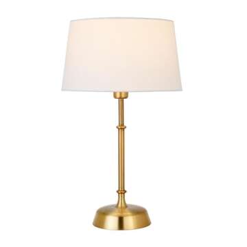 Henn&Hart 14" Brass Metal/Fabric Table Lamp