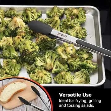 Heavy Duty Popco Kitchen Tongs Set - Durable & Heat Resistant