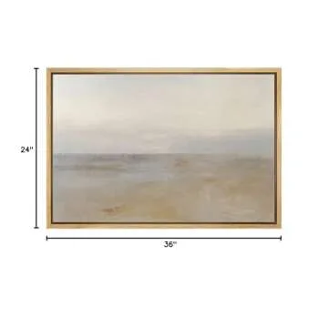 SIGNLEADER Framed Canvas Print Wall Art Pastel Watercolor Brown Sky Landscape Abstract Shapes Illustrations Modern Art Decorative Minimal Relax/Calm for Living Room, Bedroom, Office - 24"x36" Natural