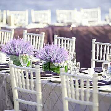 Hukidoy Artificial Lavender Plant with Silk Flowers for Wedding Decor and Table Centerpieces - 8 Piece Bundle