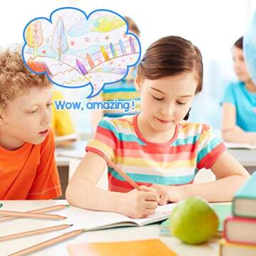 ThEast 30 Pieces 7 in 1 Rainbow Pencils for Kids Bulk, Easter Basket Stuffers for Teens, Multi Colored Pencil, Goodie Bags Stuffers, Rainbow Party Favors, Pre-sharpened