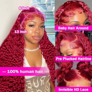 30 Inch Burgundy Lace Front Wig for Stunning Style