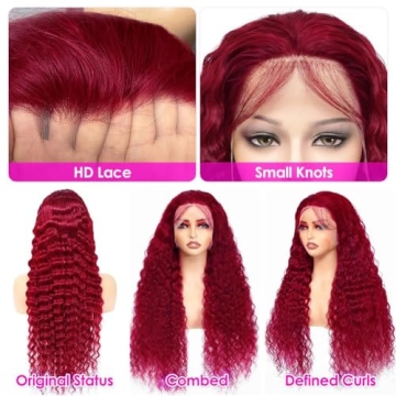 30 Inch Burgundy Lace Front Wig for Stunning Style