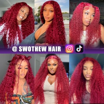 30 Inch Burgundy Lace Front Wig for Stunning Style