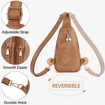 Stylish FIGESTIN Women's Crossbody Sling Bag in Camel Brown