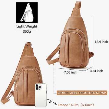 Stylish FIGESTIN Women's Crossbody Sling Bag in Camel Brown