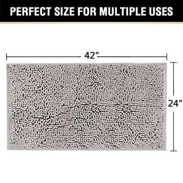 H.VERSAILTEX Ultra Soft Chenille Bath Rug - Stylish & Absorbent, 24x42"