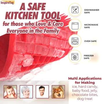 InspireTag Mini Ice Cube Trays 2 Pack, Silicone Crushed Ice Tray for Freezer, Easy Release Small Ice Cube Tray Mini Nuggets, BPA Free Stackable Flexible, Water Bottle Tiny Ice Cube Trays