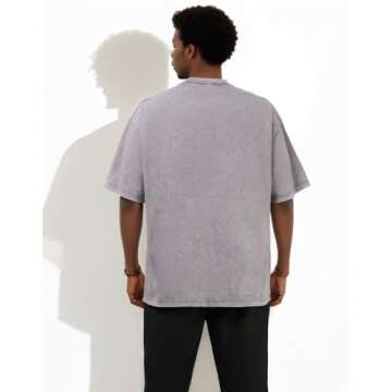 Suvipnee Men's Acid Wash T-Shirts Oversized Unisex T Shirt Cotton Short Sleeve Shirts Casual Tee for Women