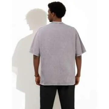 Suvipnee Men's Acid Wash T-Shirts Oversized Unisex T Shirt Cotton Short Sleeve Shirts Casual Tee for Women