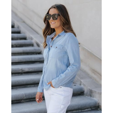 Luvamia Women's Stylish Button Down Blouse for Summer