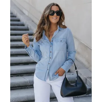 Luvamia Women's Stylish Button Down Blouse for Summer