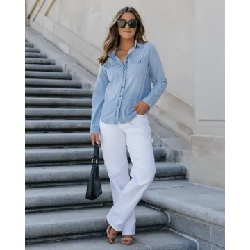 Luvamia Women's Stylish Button Down Blouse for Summer