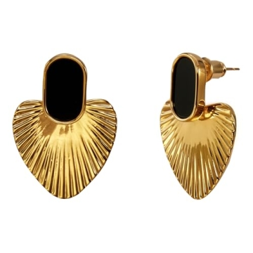 CelebWonde Elegant Gold Heart Earrings for Women