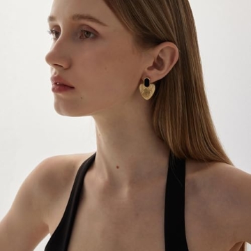 CelebWonde Elegant Gold Heart Earrings for Women