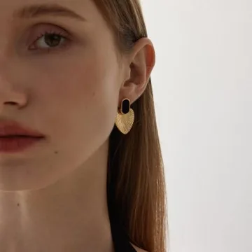 CelebWonde Elegant Gold Heart Earrings for Women