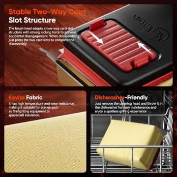 NEWKITCHEN Bristle-Free Grill Brush for Safe BBQ Cleaning