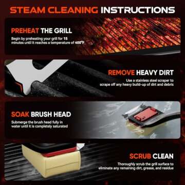 NEWKITCHEN Bristle-Free Grill Brush for Safe BBQ Cleaning