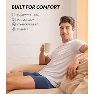 DAVID ARCHY Mens Underwear Ultra Soft Micro Modal Support Pouch Trunks Moisture Wicking Boxer Briefs for Men 3 Packs (L, Black/Navy Blue/Dark Gray)