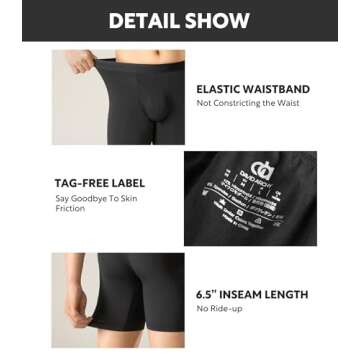 DAVID ARCHY Mens Underwear Ultra Soft Micro Modal Support Pouch Trunks Moisture Wicking Boxer Briefs for Men 3 Packs (L, Black/Navy Blue/Dark Gray)