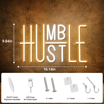 Hustle LED Neon Sign for Dynamic Wall Decor