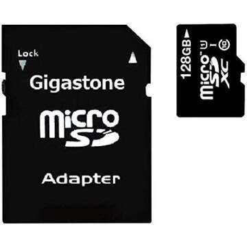 Gigastone 128GB Micro SD Card with Adapter, U1 C10 Class 10, Full HD available, Micro SDXC UHS-I Memory Card