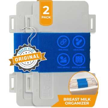 Freeze Flat Breast Milk Storage Bag Freezer Device - Freeze Breastmilk Bags Flat - Organize Breast M...