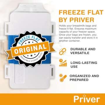 Freeze Flat Breast Milk Storage Bag Freezer Device - Freeze Breastmilk Bags Flat - Organize Breast Milk Storage Bags - Space Saving Freezer System - Breast Pump Accessories - A Priver Original