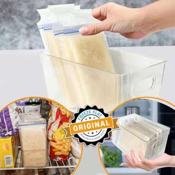 Freeze Flat Breast Milk Storage Bag Freezer Device - Freeze Breastmilk Bags Flat - Organize Breast Milk Storage Bags - Space Saving Freezer System - Breast Pump Accessories - A Priver Original