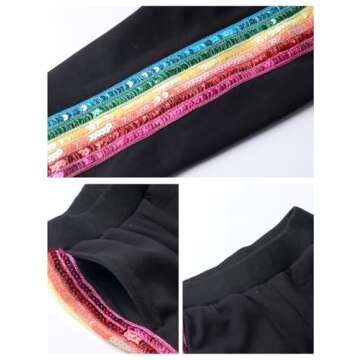 WELAKEN Rainbow Sequin Sweatshirt & Sweatpants Set