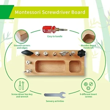 Montessori Screwdriver Board for Toddlers 1-3 Years - Fun Learning Toy