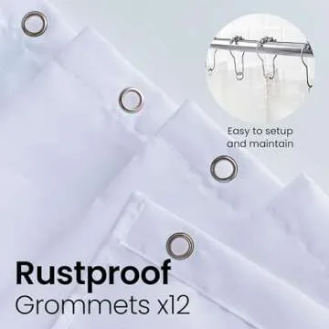 LiBa Fabric Shower Curtain - Stylish Water Repellent 72x72