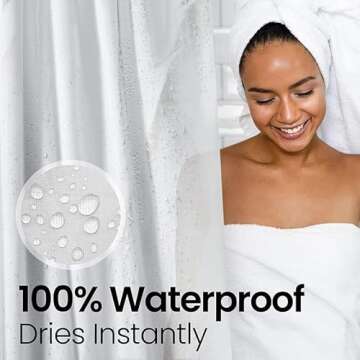 LiBa Fabric Shower Curtain - Stylish Water Repellent 72x72