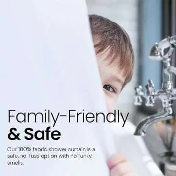 LiBa Fabric Shower Curtain - Stylish Water Repellent 72x72