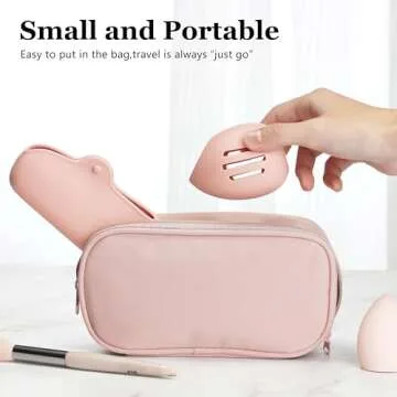 Silicone Makeup Brush and Beauty Blender Holder, Half open Snap Design, Washable Powder Puff Case For Travel Business