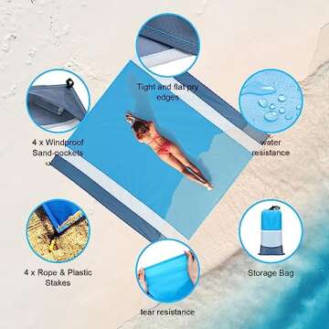 BREENHILL 2 Pack Waterproof Sandproof Beach Blankets