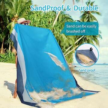 BREENHILL 2 Pack Waterproof Sandproof Beach Blankets