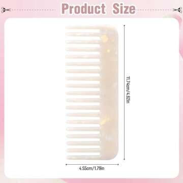 salbsever Tortoise Shell Wide Tooth Detangling Comb for Women - Large Handmade Comb for Curly, Wet, ...