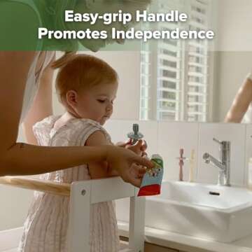 haakaa Infant Toothbrush, Easy to Hold 360° Baby Toothbrush, Train 6month+ Infants Babies and Toddlers for Oral Hygiene, Teether Effect for Sore Gums, 1pc (Pea Green)