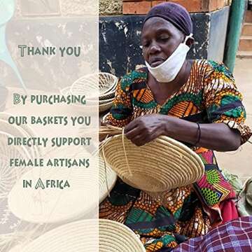 Boho Baskets - Set of 6 African Wall Baskets - Handmade by Female Artisans in Kenya - Boho Wall Decor - Rattan Decor