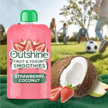 Outshine Strawberry Coconut Yogurt Smoothie Pouches - Fruit Pouches, Ready-to-Drink Smoothies, Kids ...