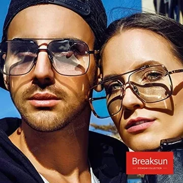 Breaksun Aviator Sunglasses with Gradient Lens and Gold Frame