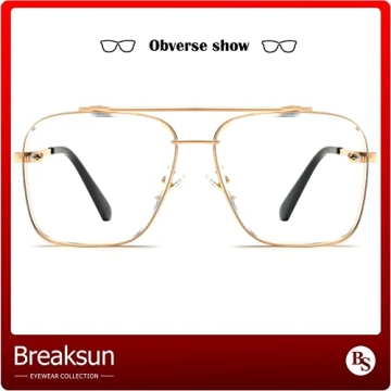 Breaksun Aviator Sunglasses with Gradient Lens and Gold Frame