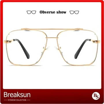 Breaksun Aviator Sunglasses with Gradient Lens and Gold Frame