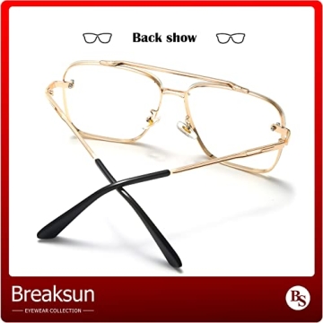 Breaksun Aviator Sunglasses with Gradient Lens and Gold Frame
