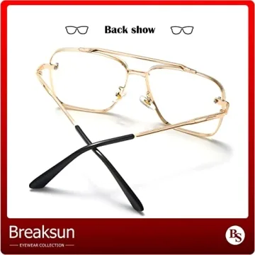 Breaksun Aviator Sunglasses with Gradient Lens and Gold Frame