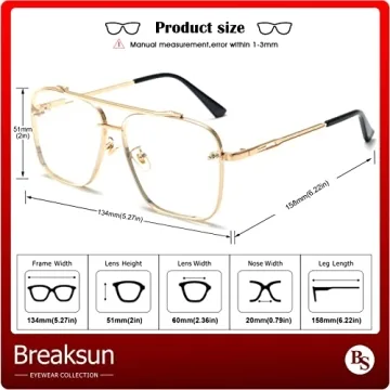 Breaksun Aviator Sunglasses with Gradient Lens and Gold Frame