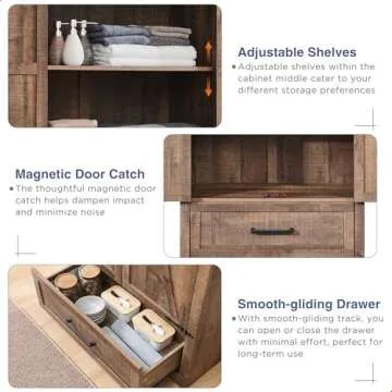 Farmhouse Kitchen Pantry Cabinet 72" Tall Wood Storage