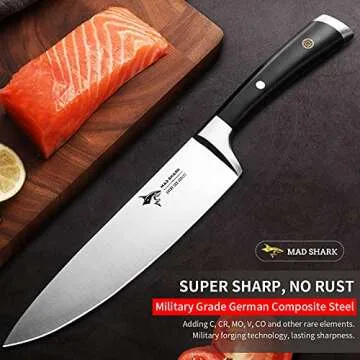 MAD SHARK 8 Inch Chef's Knife - Ultra Sharp & Ergonomic Design